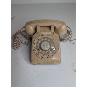 Vintage ITT Rotary Desk Beige Phone Has Stamp On Bottom - 50013 QBA 20M879
